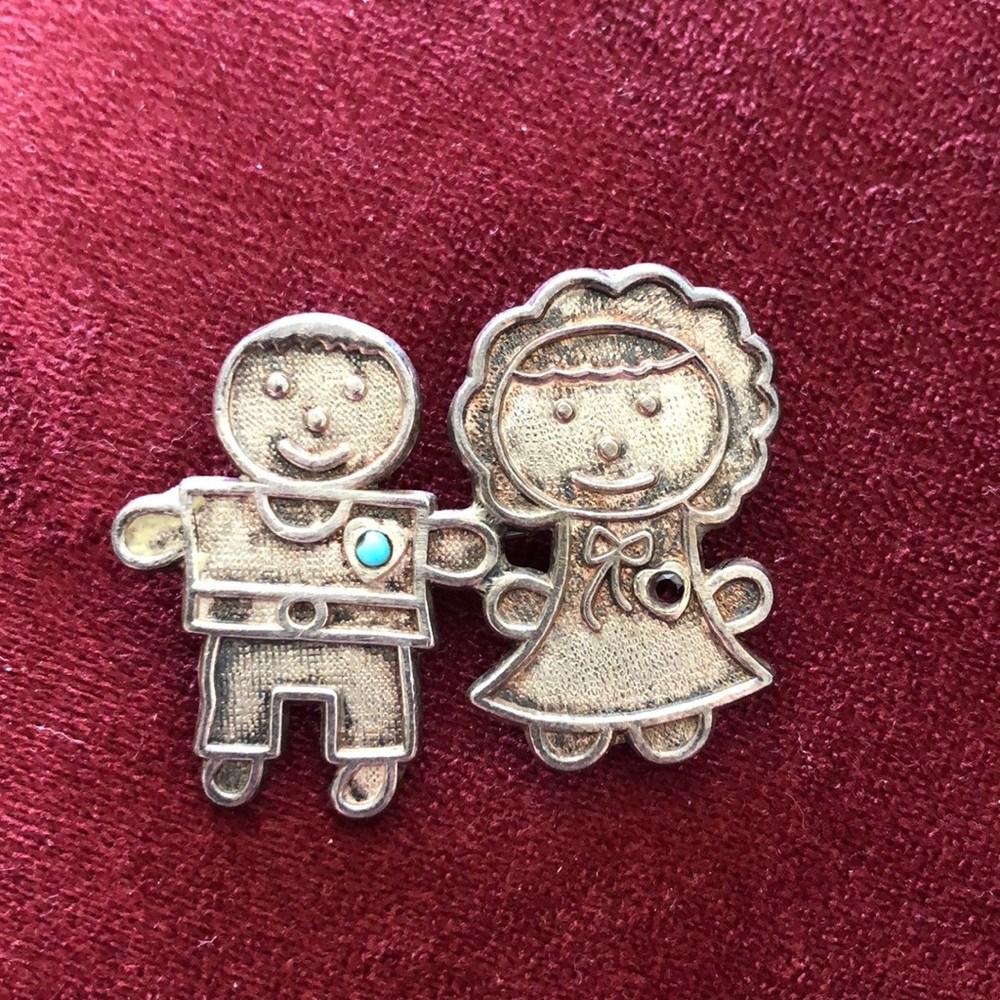 GARNET & TURQUOISE PENDANT BROOCH kids boy girl